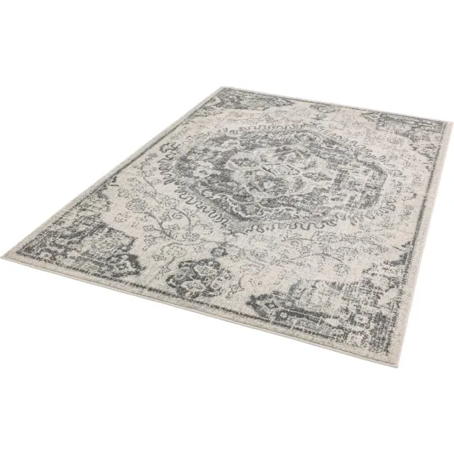 Eazy Living Easy Living - Nova-Medallion-Ivory Vloerkleed - 200x290 - Rechthoek - Laagpolig,Vintage Tapijt - Modern - Beige, Grijs