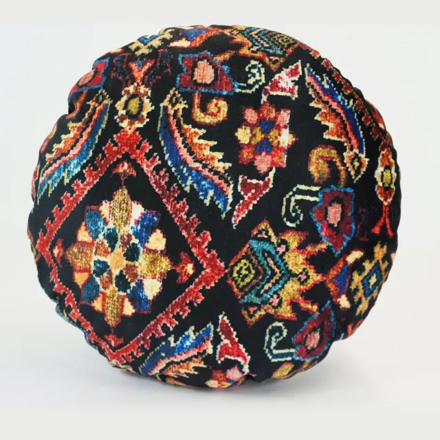 SusaStyle OUTLET - Sierkussen Shodja – Ø40 cm – Zijdezacht – Anti-allergisch – Afneembare hoes Zwart, blauw, petrol, crème, zalm, roze, rood, terra, aubergine, honing, mosterdgeel, oker, cognac