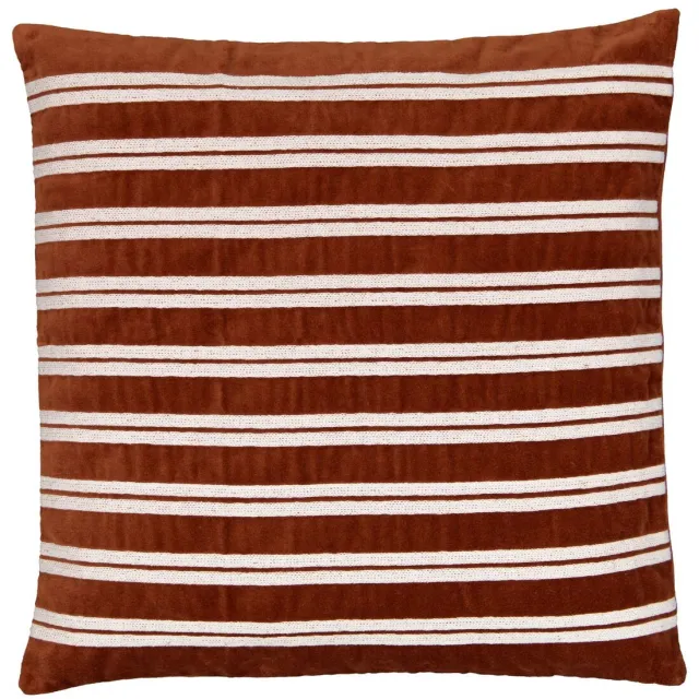 HEMA Kussenhoes 50x50 terra fluweel met strepen (terra)
