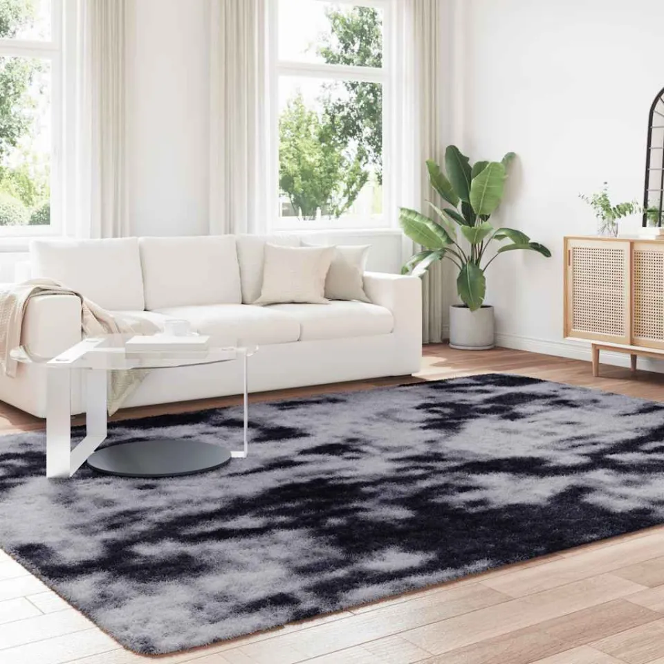 vidaXL Hoogpolig vloerkleed NAVARRA 240x340 cm polyester donkergrijs grijs, foto 3