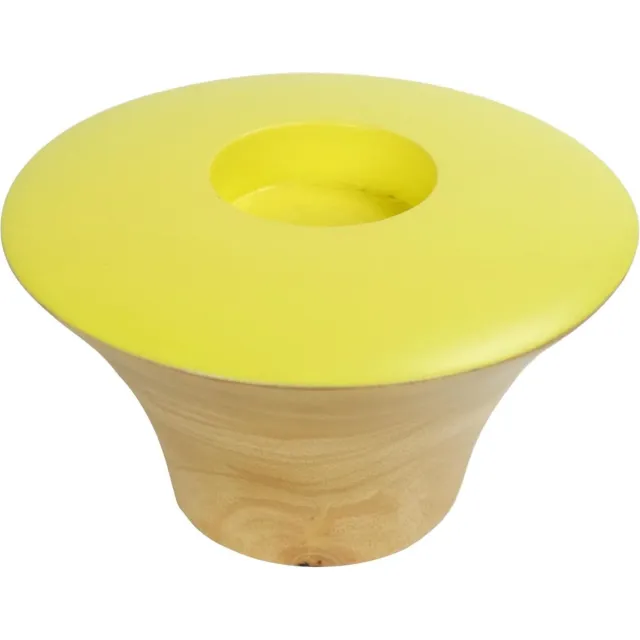 Fine Asianliving Japandi Kaarshouder Mangohout Handgemaakt Geel D13xH8cm