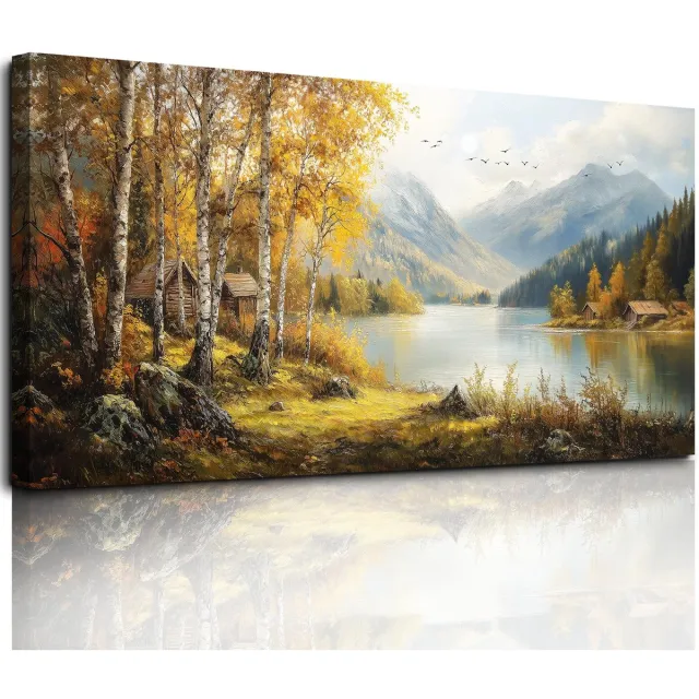 Unyqoos Verbluffende Landschap Canvas Kunst voor Stijlvolle Wanddecoratie geel