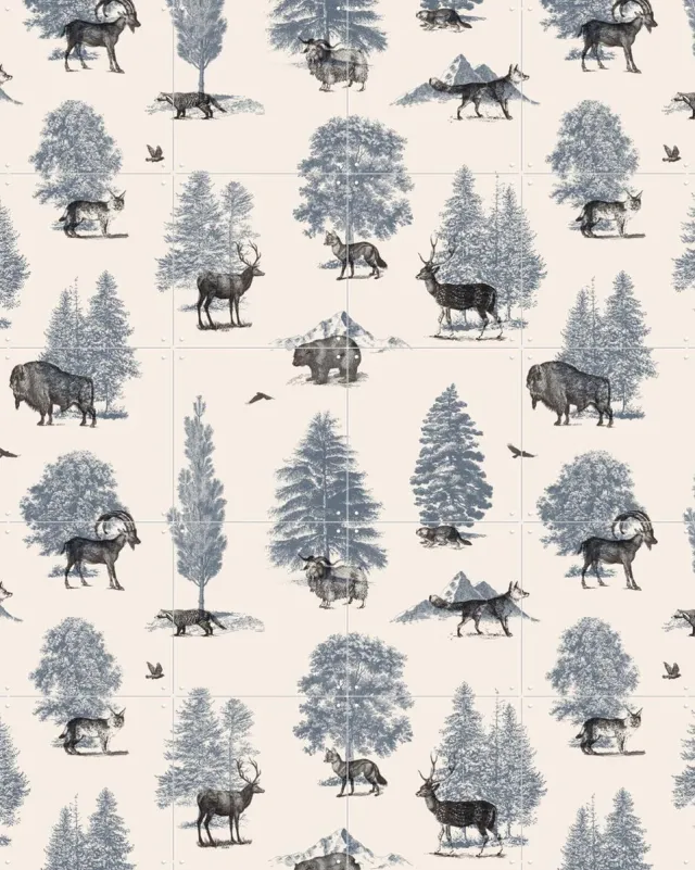 IXXI Where they belong Winter, Florent Bodart - 80 x 100 cm - Grote wanddecoratie en posters - Naturalisme, Illustraties, Vintage, Woonkamer Lichte tinten / Blauw