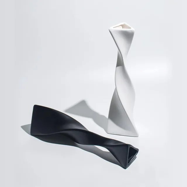 meerklose Zwarte/witte vaas, grote vloervaas, set van 2, moderne keramische vaas voor pampasgras, voor woonkamer, keuken, tafel, bruiloft of als cadeau, hoogte 40 cm, vazenset zwart,wit