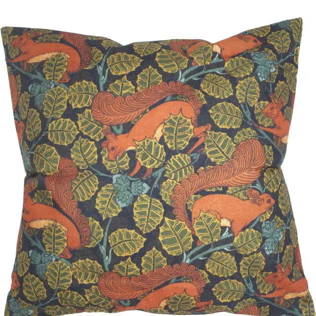 De Kussenkraam Kussenhoes Eekhoorns Hazelnoten Vintage | 43 x 43 cm | Linnenlook | Exclusief binnenkussen mix kleuren