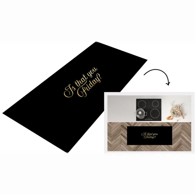 KitchenYeah Keukenloper - Loper keuken - Quote - Vrijdag - Goud - Letters - Keukenloper vinyl Multicolor