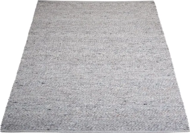 Veer Carpets Vloerkleed Stone Licht Grijs 421 - 140 x 200 cm - Wollen Design Vloerkleed in Scandinavische / Japandi Stijl