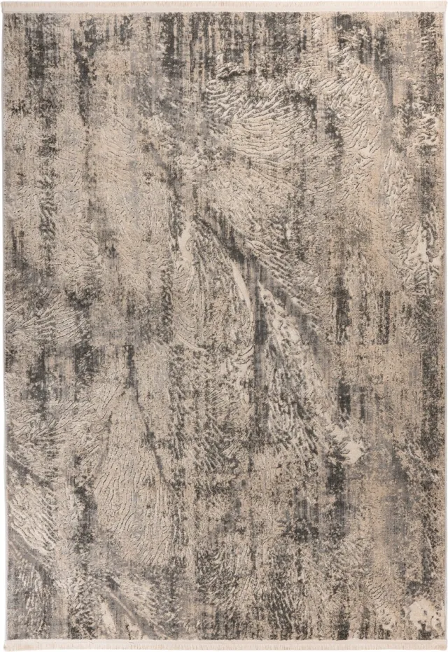 Padiro design laagpolig vloerkleed - lichtbeige - modern abstract ontwerp - voor vloerverwarming - van polypropyleen en katoen