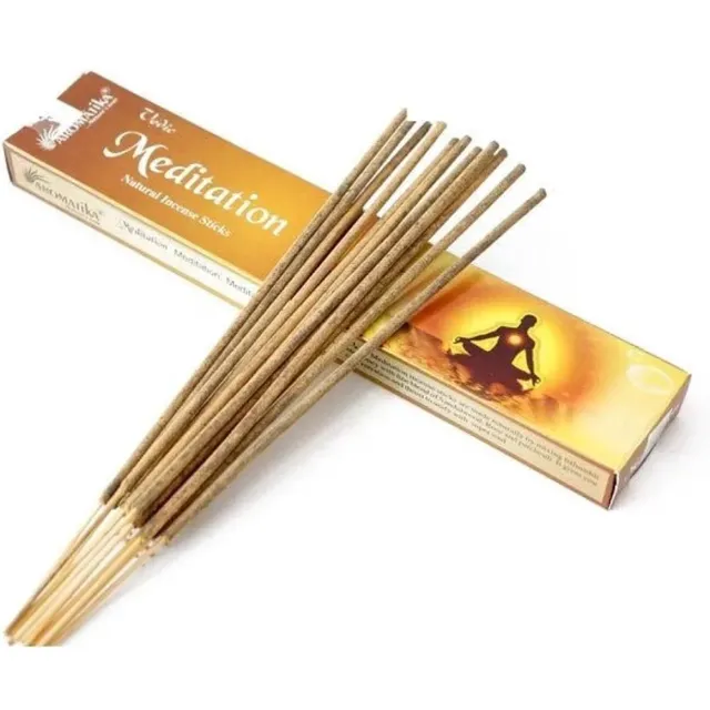 AUM Fragances 2 stuks Natuurlijke wierook - Vedische MEDITATIE - concentratie 2x12 stokjes naturel