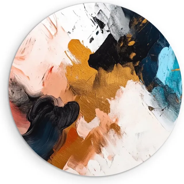 Saammp Forex Muurcirkel - Kleurrijk - Dynamisch - Abstract - Ø 60 - Wandcirkel - Wanddecoratie Cirkel - Muurdecoratie Woonkamer - Slaapkamer decoratie - Rond Schilderij