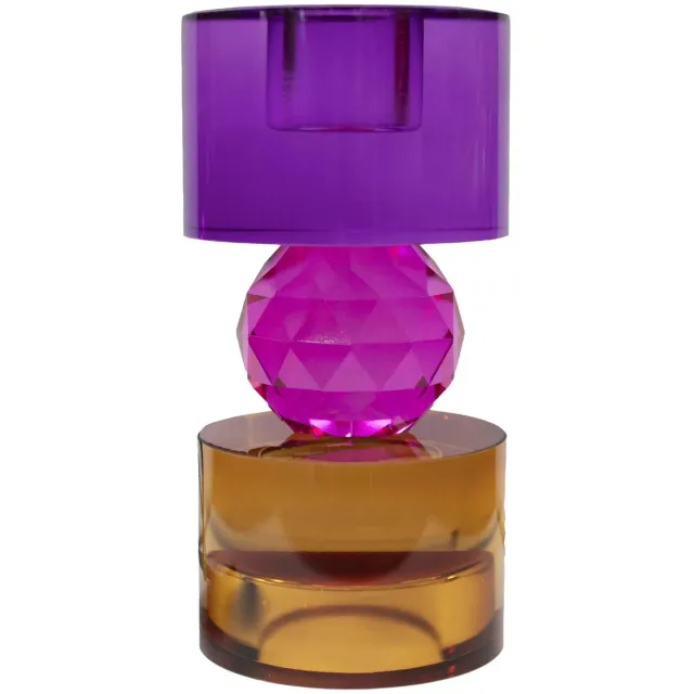 Colmore kaarshouder meerkleurig kristalglas 7x7x14.5 cm