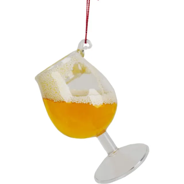 Kurt S. Adler Decoratief figuur - kersthanger - bierglas geel