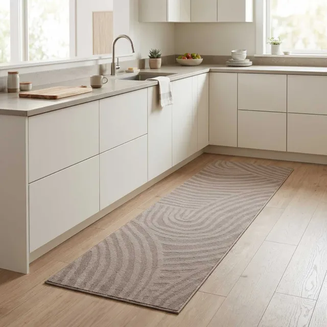 vidaXL Keuken Vloerkleed Bruin Scandinavisch 150 x 45 cm