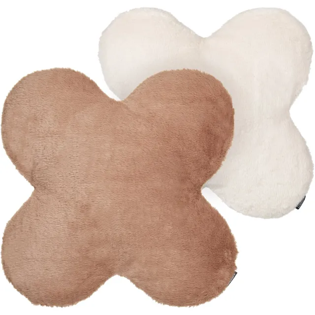 Beliani ACHILLEA - Sierkussen set van 2 - Lichtbruin - Polyester/Katoen Beige