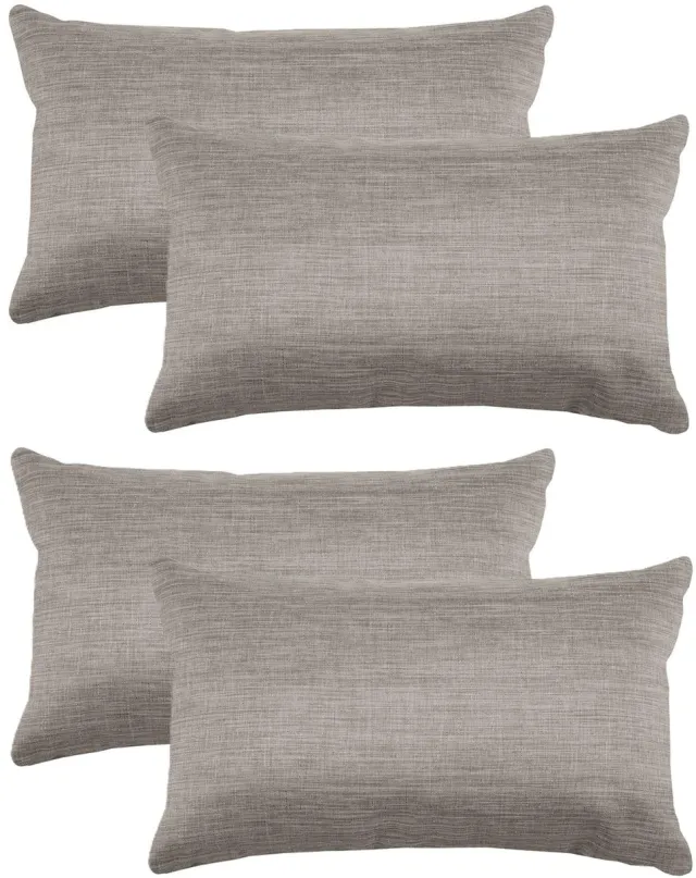 Stof Textile sierkussen Bea - 4x - beige - 30 x 50 cm - bank kussens - zitkussens - binnen/buiten - polyester