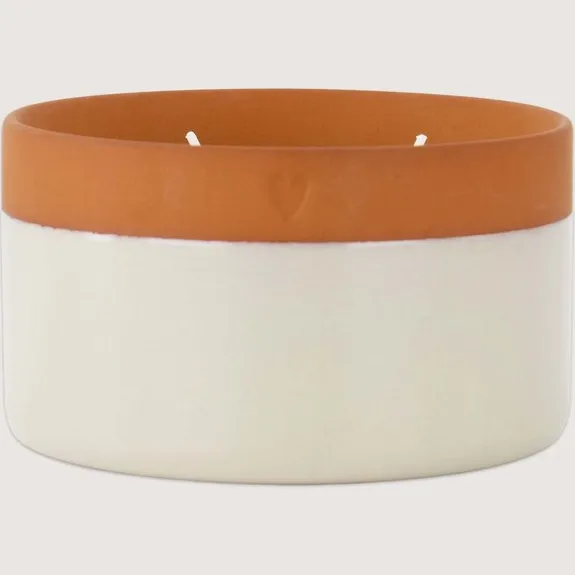 Zusss Geurkaars L Terracotta Hartje - Off White - Ø12,5X7cm