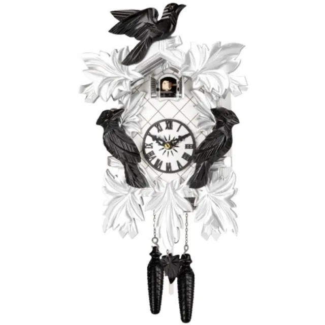 Engstler 632/20 - Koekoeksklok - 1-daags kettinguurwerk - Notenhout - 35 cm Wit