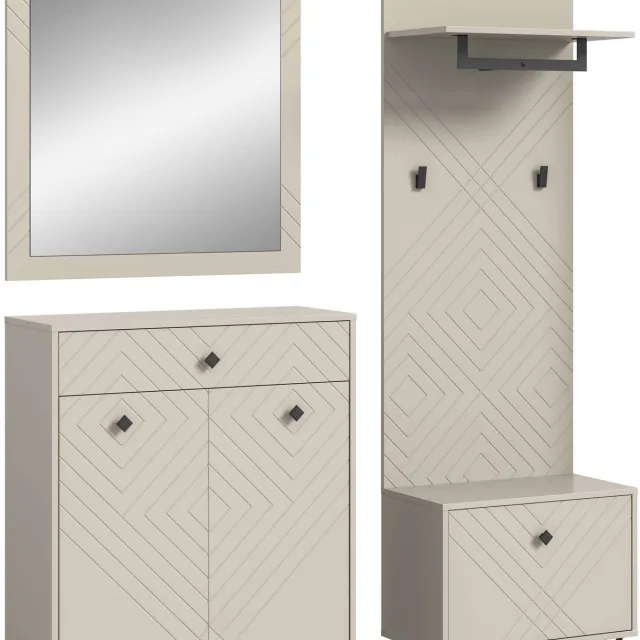 Furnilux Notes garderobe-opstelling mat beige