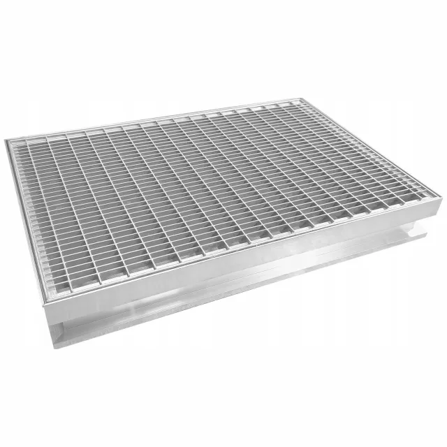 PROMET POZNAŃ Merkloze metalen inloopmat 75x45 cm, verzinkt Zilver