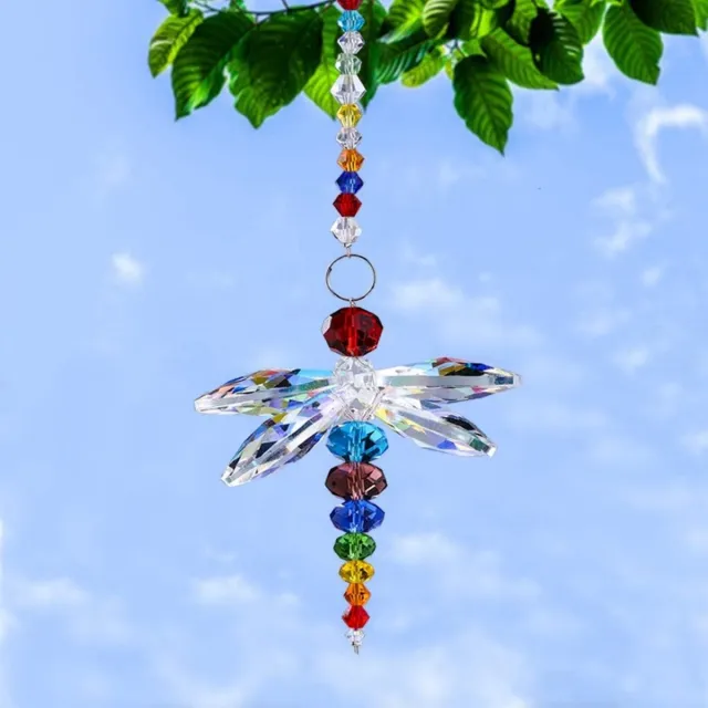 QTTVBTNA Libelle Suncatcher Raamhanger – Glas Regenboog Prisma Raamdecoratie – Decoratieve Hanger voor Raam – 9,5 x 1,2 cm transparant