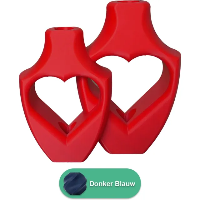 Lovora Alira Duo moderne vaas set – Decoratieve vaas - Donker blauw - 3d geprinte vazen – geschikt voor droogbloemen - 34CM