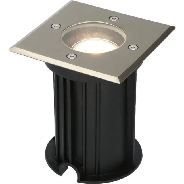 HOFTRONIC Ramsay - LED Grondspots voor buiten - Vierkant - RVS - IP67 waterdicht - Verwisselbare GU10 - 5 Watt - 4000K Neutraal wit - Dimbaar - Tuinspots en inbouwspots buiten voor in de grond - 3 jaar garantie