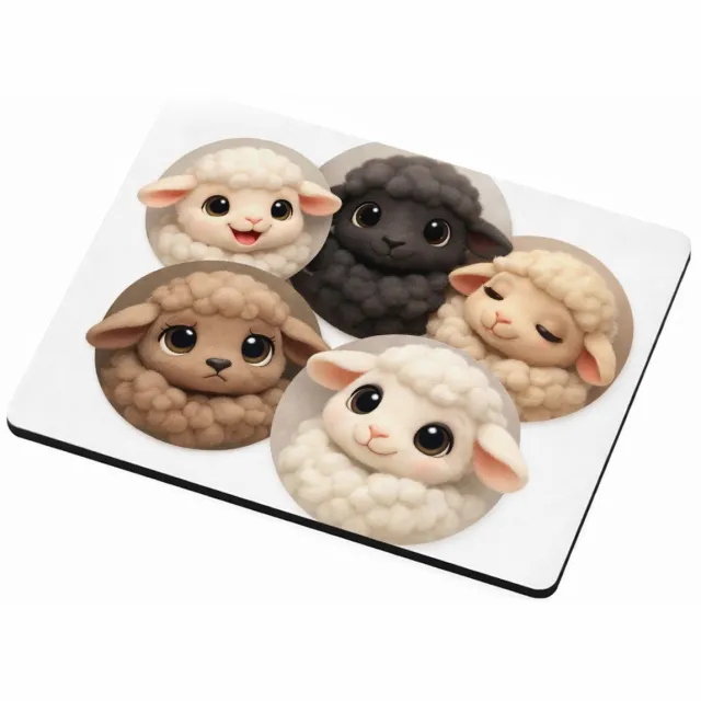 Mr Cadeautjes MDF magnetische fotolijst 9 x 7 - design Mini-galerij van schattige boerderijdieren in losse cirkels | cadeau Wit