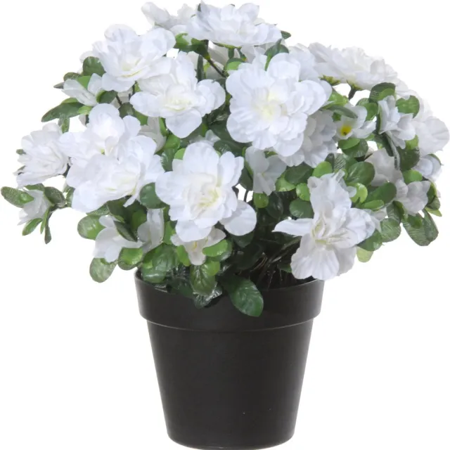 Louis Maes Azalea Kunstbloemen - in pot - wit - H28 cm
