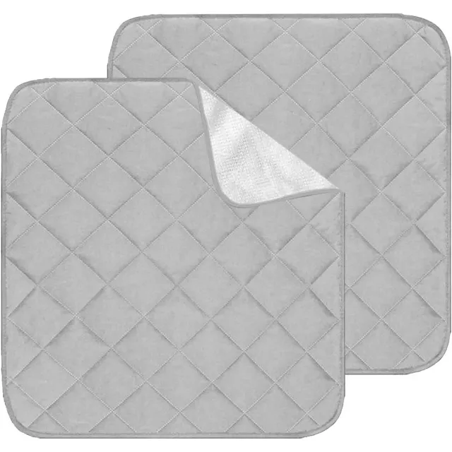 By Shane ByShane - Waterdicht herbruikbaar zitkussen set van 2 - absorberende incontinentie stoelkussens - wasbare stoelbeschermers - 559 x 533 cm - voor senioren volwassenen - onderpad bescherming - grijs - comfortabel en praktisch - gemakkelijk te reinigen