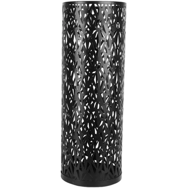 Unyqoos Stijlvolle metalen parapluhouder met hol design voor entree en kantoor Zwart