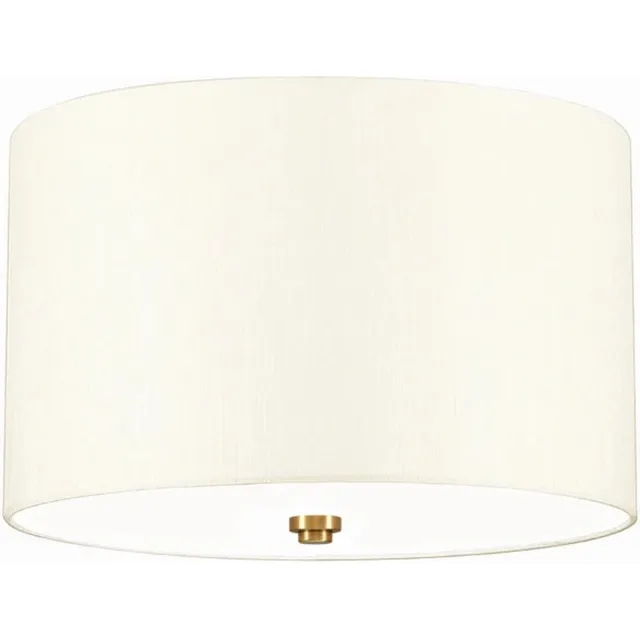 Designer's Lightbox LED Plafondlamp Fletcher Flush | 3X E27 Max 60W | Dimbaar | Aged Brass with Ivory Shade Geen