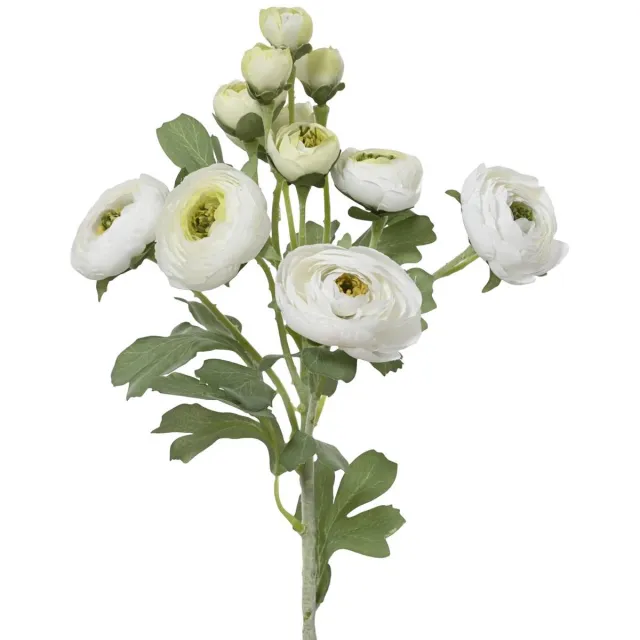 Kaemingk Everlands Ranonkel Wit 6 Bloemen & 6 Knoppen 55 cm - Kunstbloemen