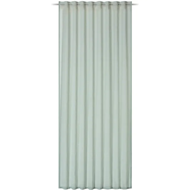 Unyqoos Mintkleurig gordijn met linnenlook en verborgen lussen 255x140 cm Groen