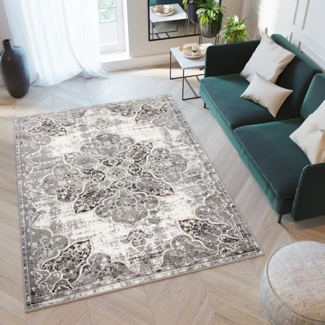Tapiso Valley Vloerkleed Woonkamer Kleed Tapijt Maat- 120x170 Grijs Beige