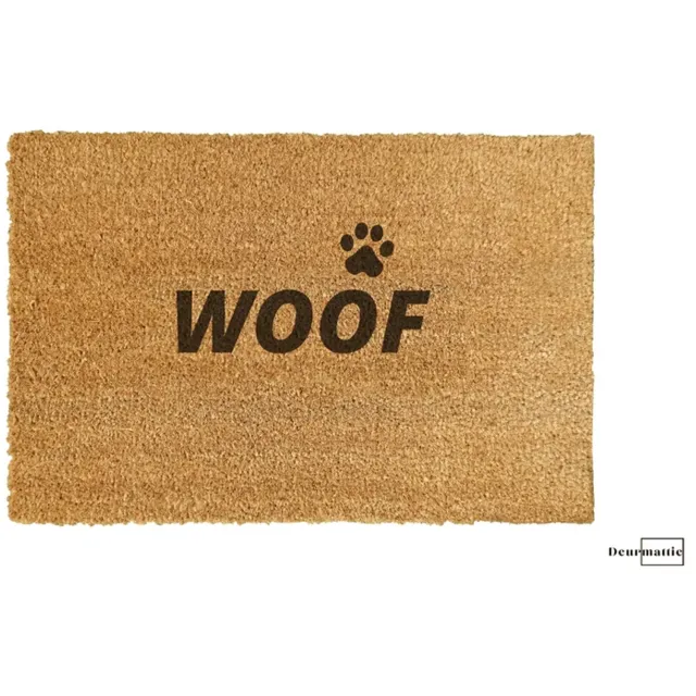 Deur Mattie Honden deurmat - Deurmat hond - Deurmat kokos - Deurmat met tekst - Droogloopmat - Deurmat binnen - Deurmat funny Bruin