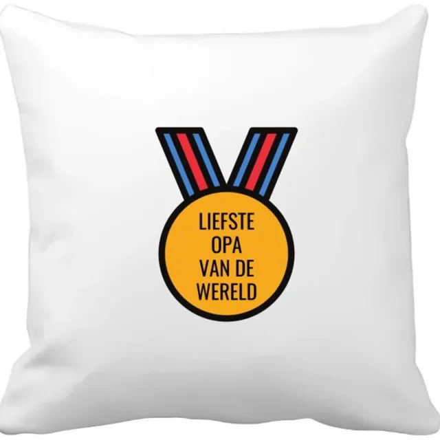 Akyol liefste opa van de wereld Kussen hoes - Opa - de liefste opa - verjaardagscadeau - verjaardag - cadeau - cadeautje voor opa - opa artikelen - kado - geschenk - gift - 40 bij 40 cm Multicolor