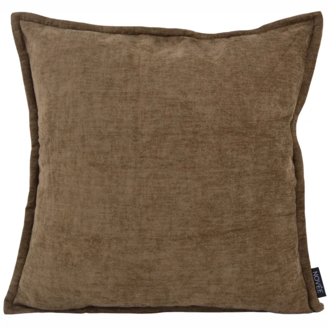 NOVÉE Chenille Piped Bruin Kussenhoes | 45 x 45 cm | Polyester