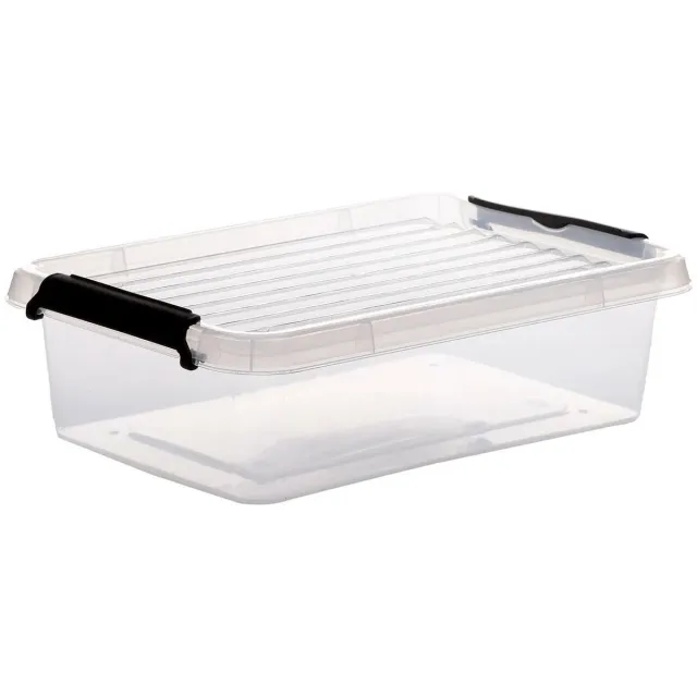 5 Five Simply Smart 5Five opberg kist met deksel - Clip Box - 3 liter - 29 x 20 x 8 cm - kunststof - transparant