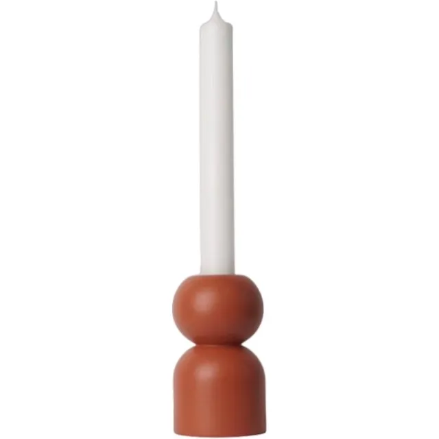 LEMON LILY Houten Kandelaar ‘3-in-1 Low’ – Terra – Ø 9 × 5 cm – Geschikt voor Diner, Stompkaarsen & Waxinelichtjes – Handgemaakt Design