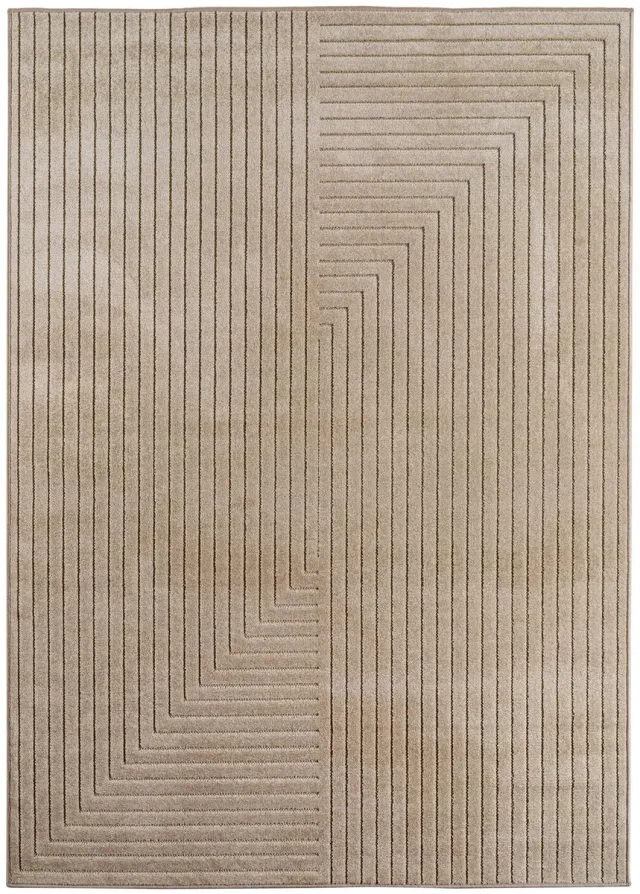 Dutch XXL Scandinavisch Vloerkleed | Tapijt | Nova | Labyrint | Beige | 80x150 cm