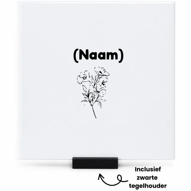 Hacebo Bloemen tegeltje met tegelhouder - Bloemen - bloemenliefhebber - tegeltjes met tekst - liefde - de echte bloemen liefhebber - flower - spreuktegels - 15x15 CM Wit