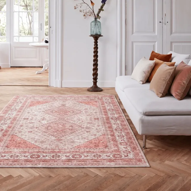 Interieur 05 Vintage vloerkleed Nomad Roze/Rood - 240 x 340 cm - (XL)