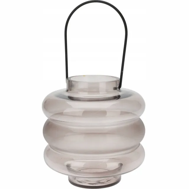 Atmosphera glazen windlicht voor kaars - violet, 20 cm hoog, Ø 18 cm Paars