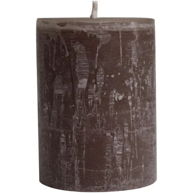 PTMD Kaars Rustic Outdoor - Taupe - 15x15x20cm