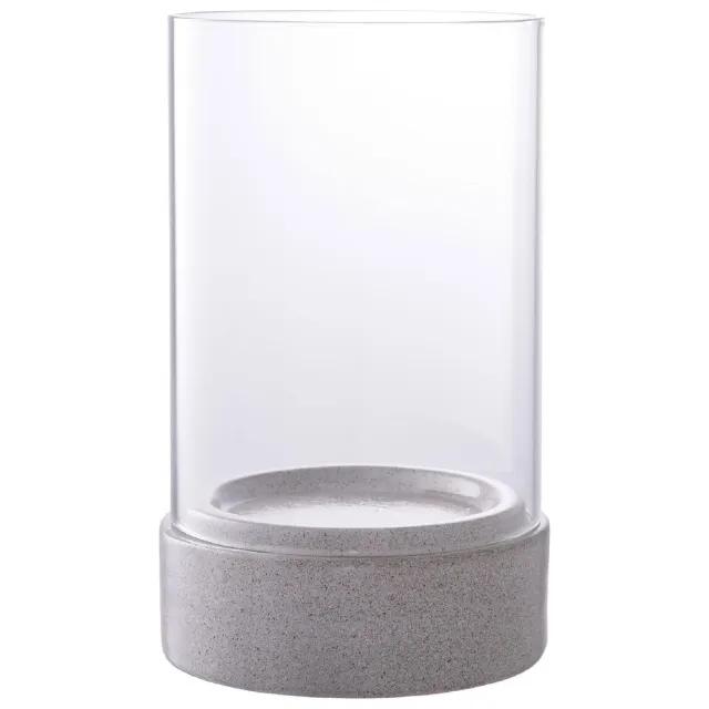 Nest of Nora Windlicht kaarshouder glas 16x25.5 cm - Grijs
