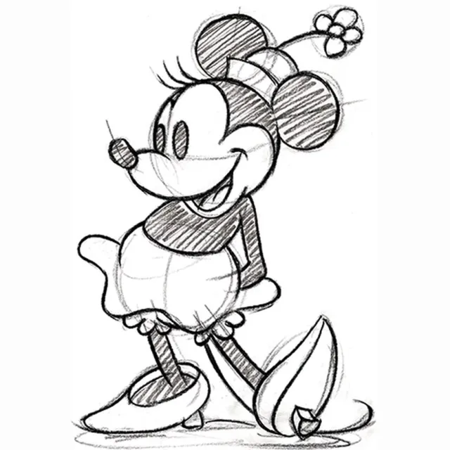 Pyramid Poster - Minnie Mouse Sketched Single - 80 X 60 Cm - Multicolor Zwart