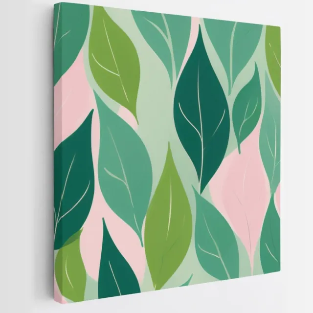 Saammp Canvas Schilderij - Planten - Roze - Abstract - 40x40 - Foto op canvas - Wanddecoratie - Muurdecoratie Woonkamer - Slaapkamer decoratie - Canvas Print Multicolor