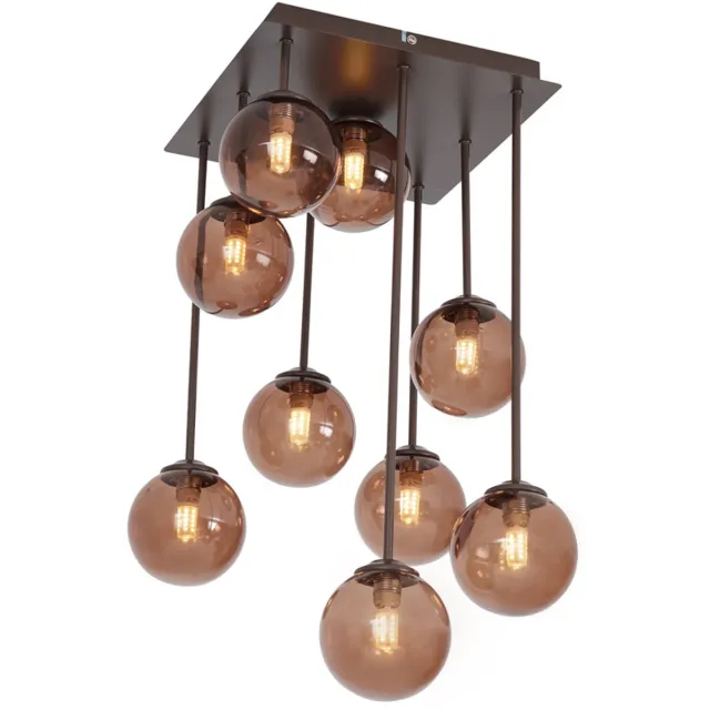 QAZQA athens - Design Plafondlamp - 9 lichts - L 31 cm - Brons - Woonkamer | Slaapkamer | Keuken
