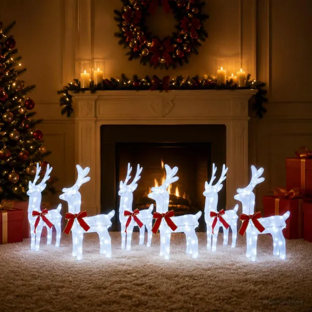 vidaXL Kerst Rendier 6 st 240 LED's Koel wit