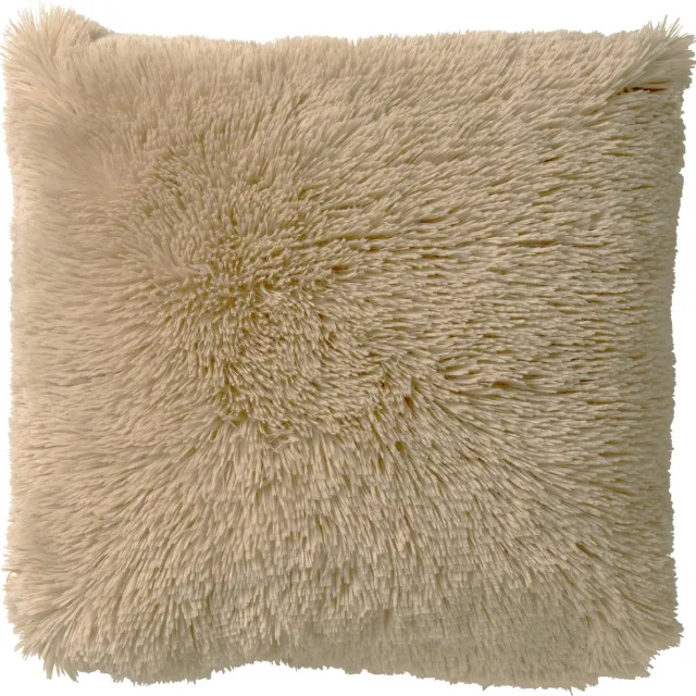 Dutch Decor FLUFFY - Sierkussen 45x45 cm - superzacht - effen kleur - Pumice Stone - beige - Inclusief binnenkussen - Luxe kussens voor woonkamer & bank